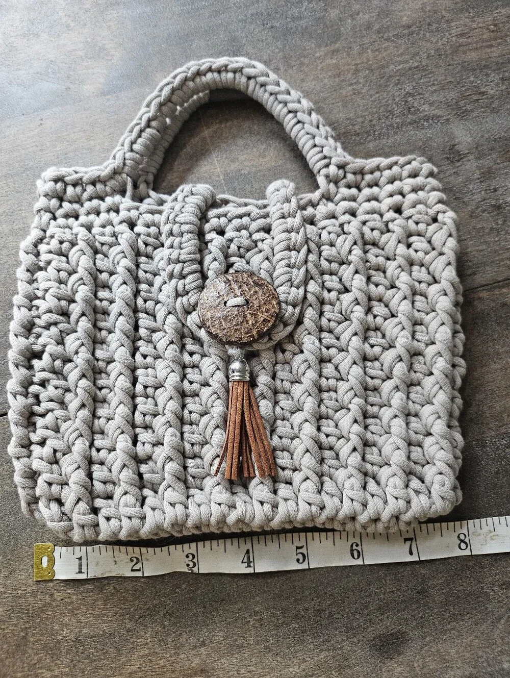 NEW Beige Adorable crochet macrame handbag Beach bag